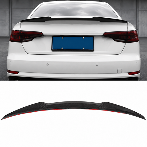 Carbon Fiber M4 Style High-kick Rear Spoiler For Audi A4 S-Line/S4 B9 Sedan 2017-2019