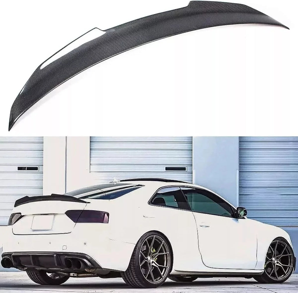 PSM Style Carbon Fiber Rear Trunk Lip Spoiler For Audi A4 S-Line/S4 B8 Sedan 2008-2012