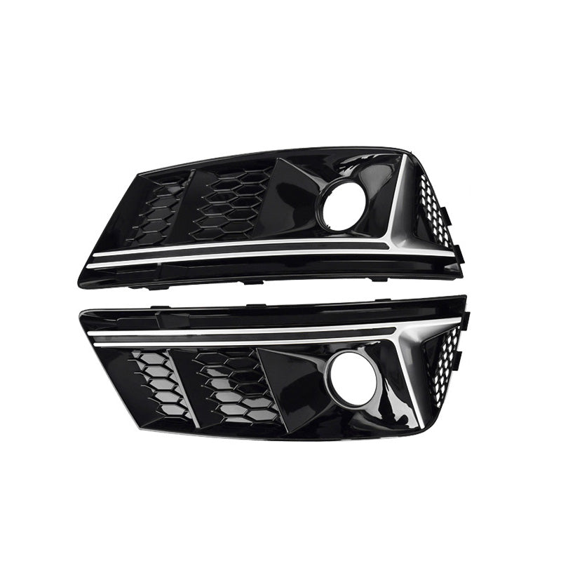RS4 style fog light grille, Audi A4 Base B9, silver trim, with ACC