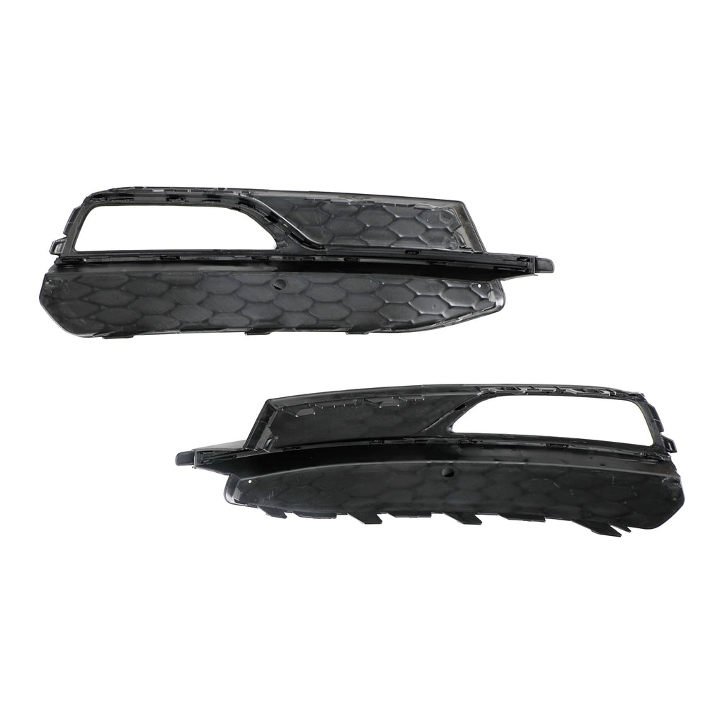 Rear view of Audi A3 S-Line/S3 8V honeycomb fog light grille pair showing mounting clips and inner frame