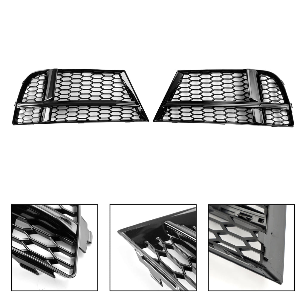 Honeycomb fog light grille for Audi A3/S3 8V with close-up mesh and mounting clip details