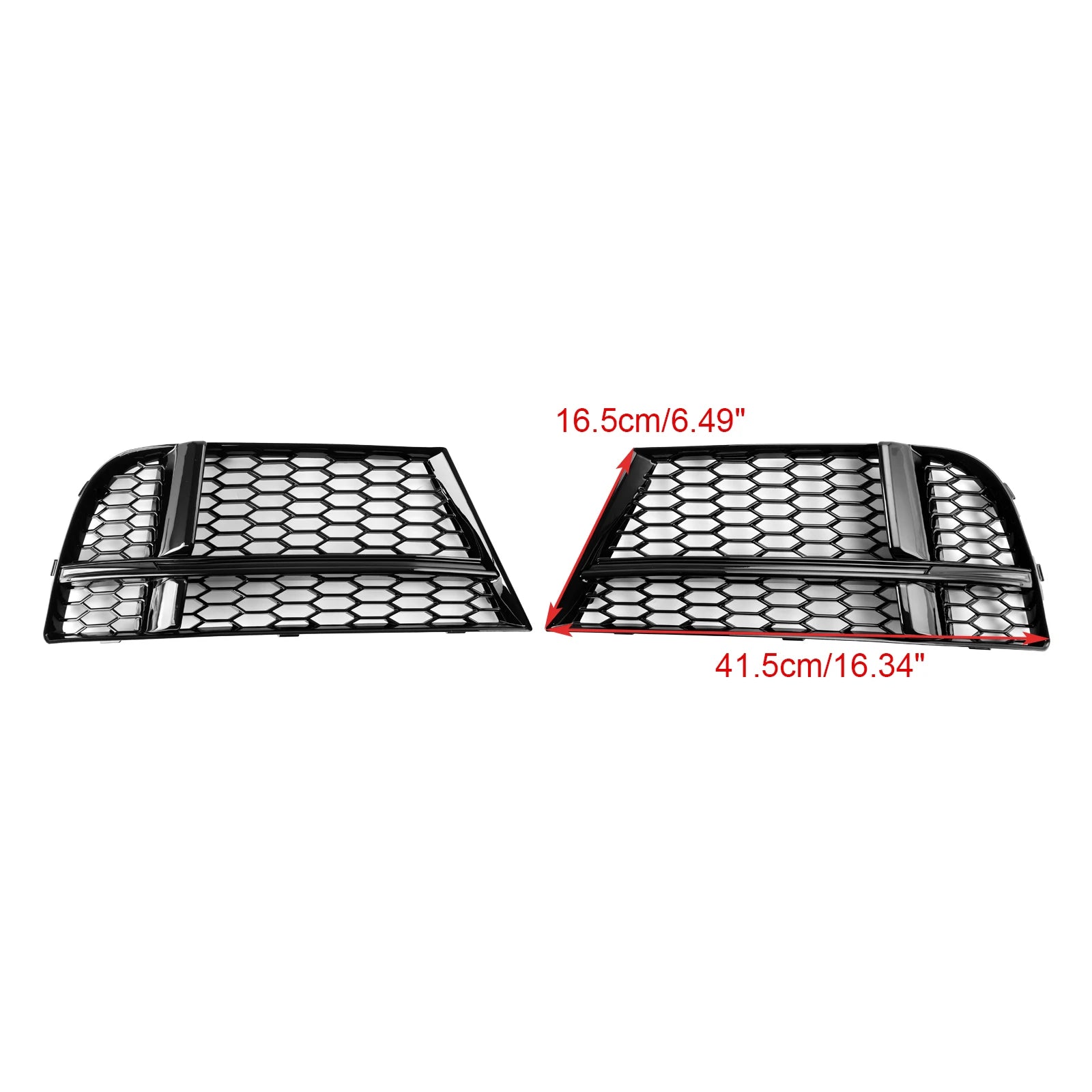 Dimension measurements for Audi A3/S3 8V honeycomb fog light grille, 41.5cm width