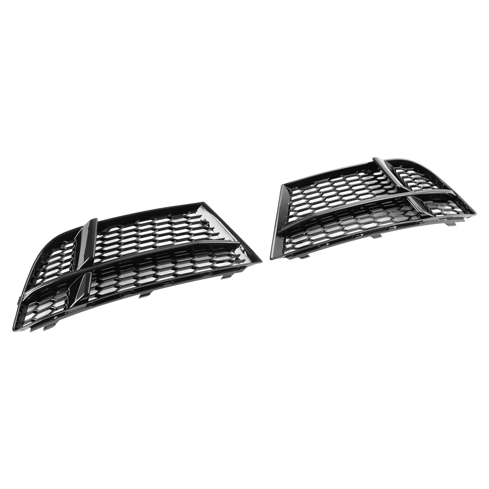 Rear angle view of honeycomb fog light grille pair for Audi A3/S3 8V