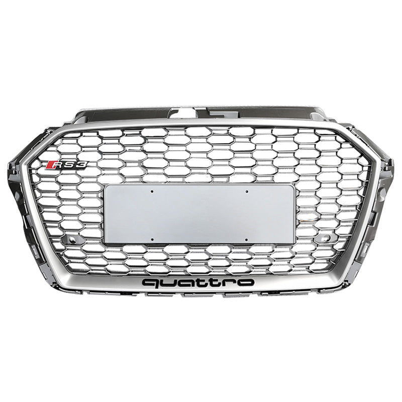 Full chrome RS-style honeycomb grille for Audi A3/S3/RS3 8V (2017-2019)
