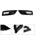 Audi A4 B8.5 honeycomb fog light grille pair with close-up detail insets of mesh and mounting clips