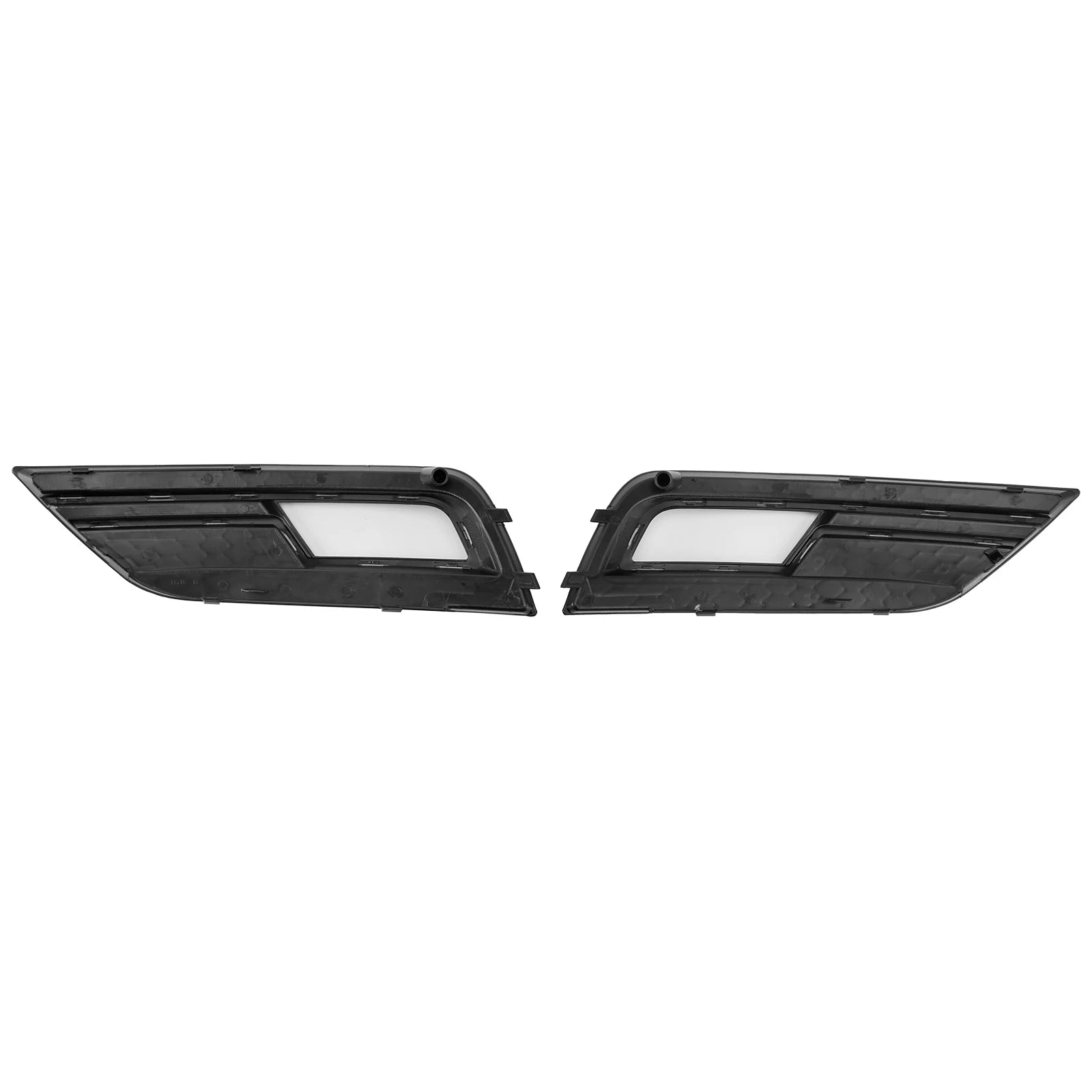 Rear view of Audi A4 B8.5 honeycomb fog light grille pair showing mounting tabs and inner frame