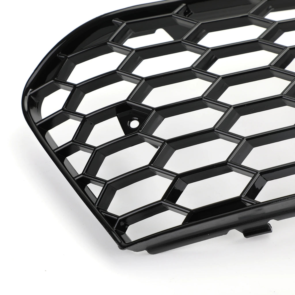 Close-up of honeycomb mesh texture and corner detail on Audi A4 B8 fog light grille