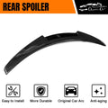Generic rear spoiler product banner graphic with installation feature icons