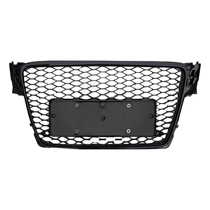 RS style honeycomb grille for Audi A4 S-Line and S4 B8, gloss black trim