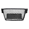 RS style honeycomb grille for Audi A4 S-Line and S4 B8, gloss black trim