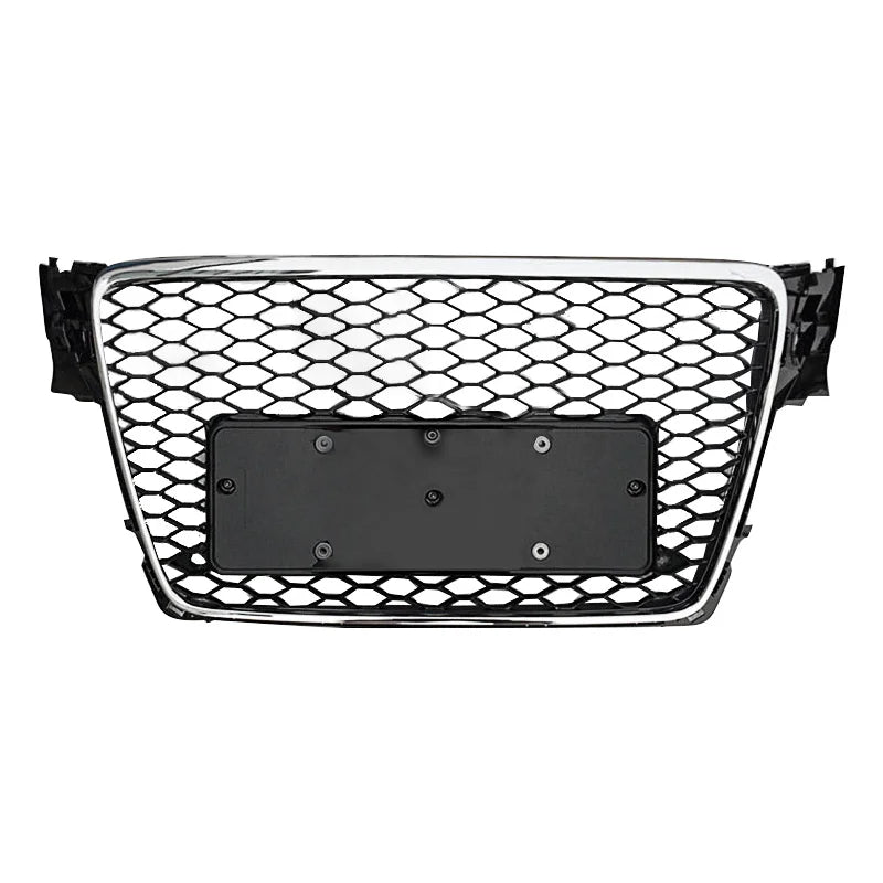 RS style honeycomb grille for Audi A4 S-Line and S4 B8, chrome trim