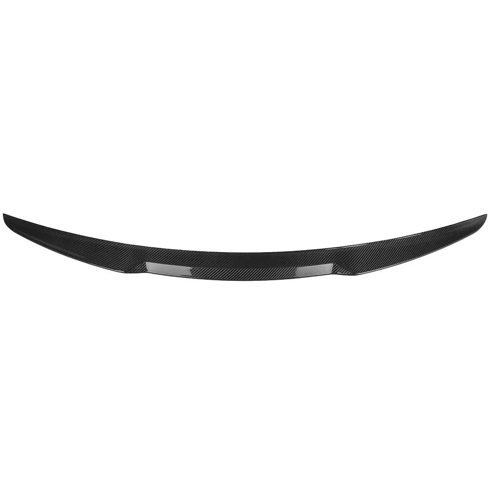 M4 style carbon fiber high-kick rear spoiler for Audi A4/S4 B9, front angle view