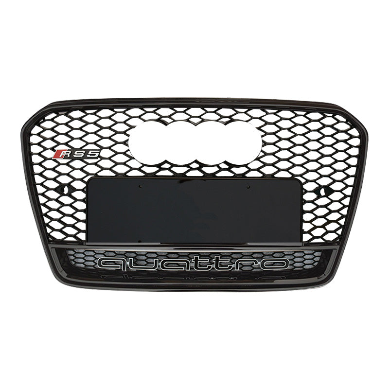 RS-style honeycomb grille in gloss black with lower frame quattro trim for Audi A5 S-Line/S5 B8.5 (2013-2016)