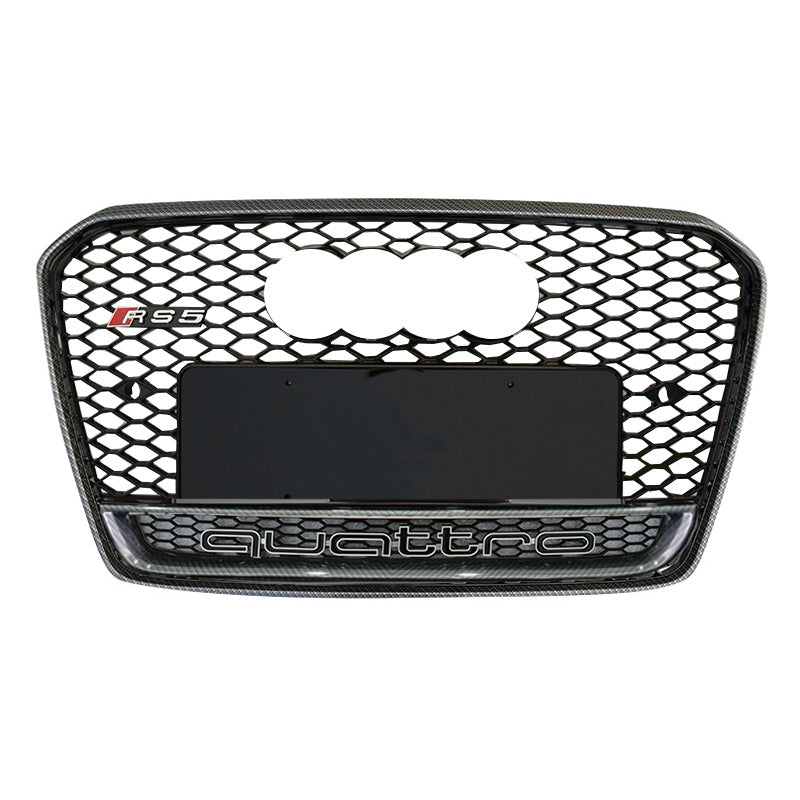 RS-style honeycomb grille with carbon fibre frame and lower frame quattro trim for Audi A5 S-Line/S5 B8.5 (2013-2016)