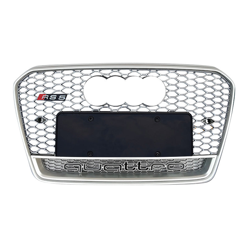 Full chrome RS-style honeycomb grille with lower frame quattro trim for Audi A5 S-Line/S5 B8.5 (2013-2016)