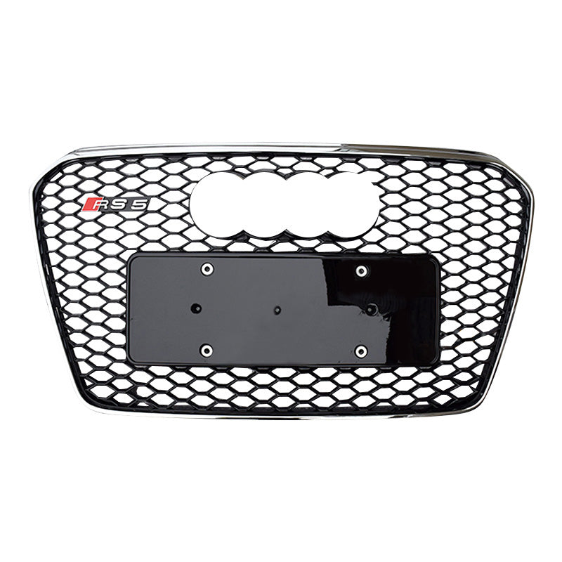 RS-style honeycomb grille with chrome trim and black mesh for Audi A5 S-Line/S5 B8.5 (2013-2016)