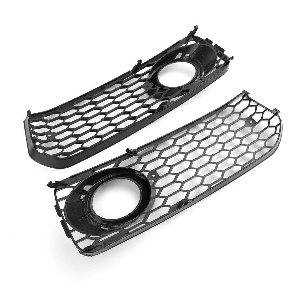 Rear view of Audi A5/S5 B8 fog light grille pair showing mounting clips and inner frame