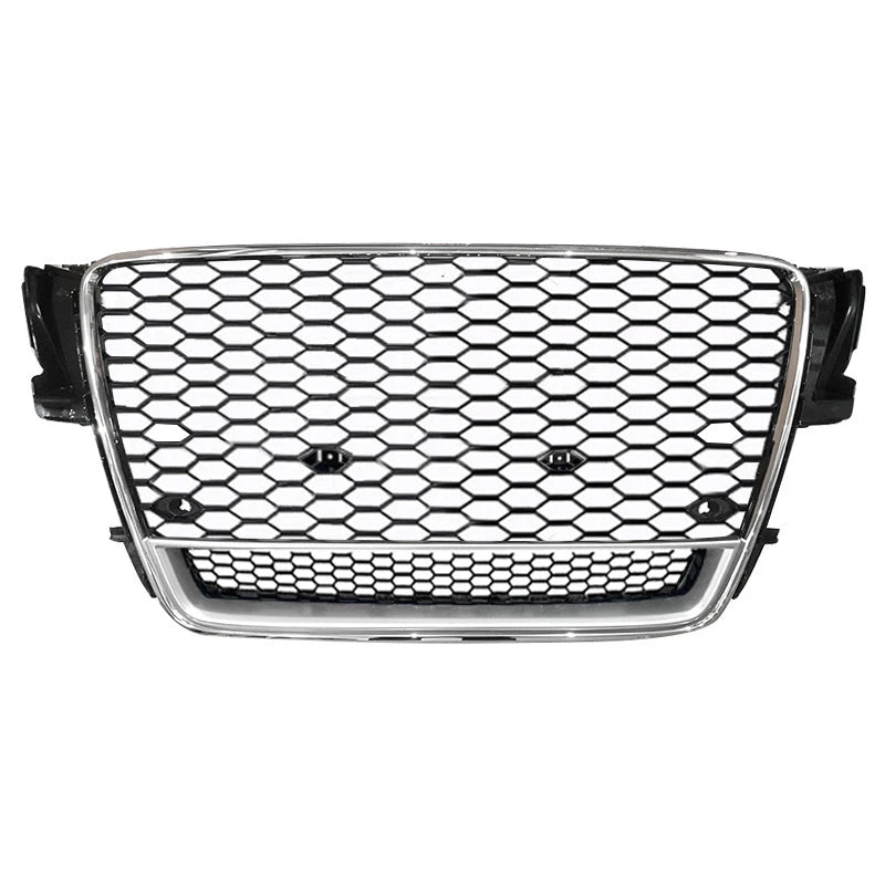 RS style hex mesh honeycomb grille for Audi A5/S5 B8, black mesh with chrome trim ring