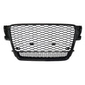 RS style hex mesh honeycomb grille for Audi A5/S5 B8, full gloss black finish