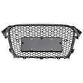 RS style honeycomb grille for Audi A4/S4 B8.5, black trim, badge cutout