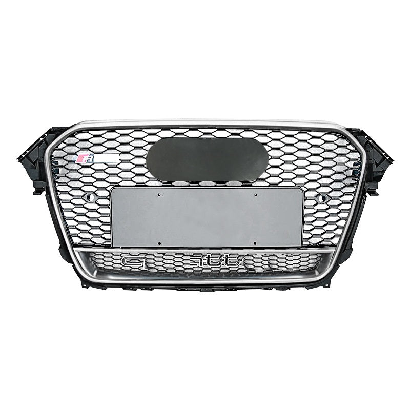 RS style honeycomb grille for Audi A4/S4 B8.5, chrome trim, shown with Audi rings badge and quattro lettering