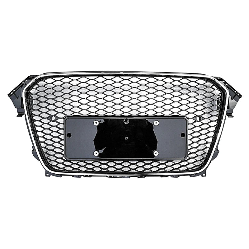 RS style honeycomb grille for Audi A4/S4 B8.5, chrome trim, badge cutout