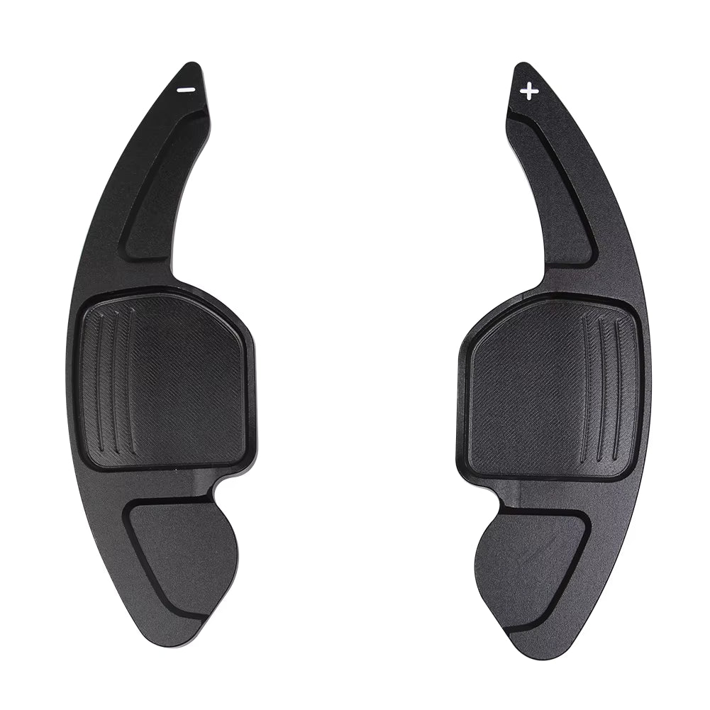Black aluminium steering wheel shift paddle extension for Audi DSG models